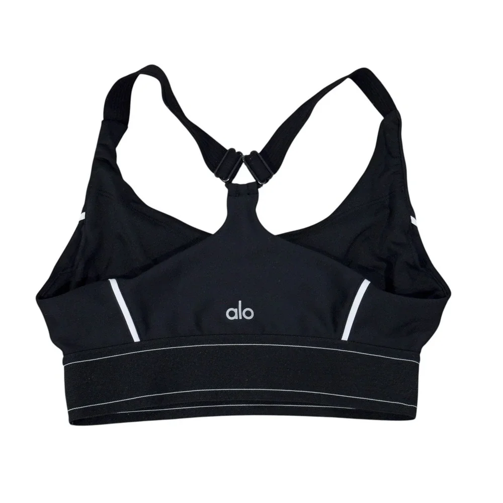 Alo Yoga Women's Size Small Black Performance Stretch Airlift Suit Up Sports Bra